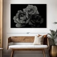thumbnail image 3 of Elephant Stock Black Roses Wall Art - Horizontal Canvas Wall Art - Living Room Wall Decor - Floral And Botanical Canvas - Black And Gray Decor - 51" x 34", 3 of 8