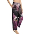 thumbnail image 6 of Salouo Flower Bald Eagle Print Women's Pajama Pants Casual Loose Sweatpants PJs Flowy Pants Drawstring Palazzo for Women Wide Leg Pants Lounge Pajama -Small, 6 of 8