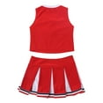 thumbnail image 5 of YiZYiF Girls Cheerleading Costume Outfit Set Sleeveless Top with Pleated Skirt for Stage Performance Red-A 14, 5 of 7
