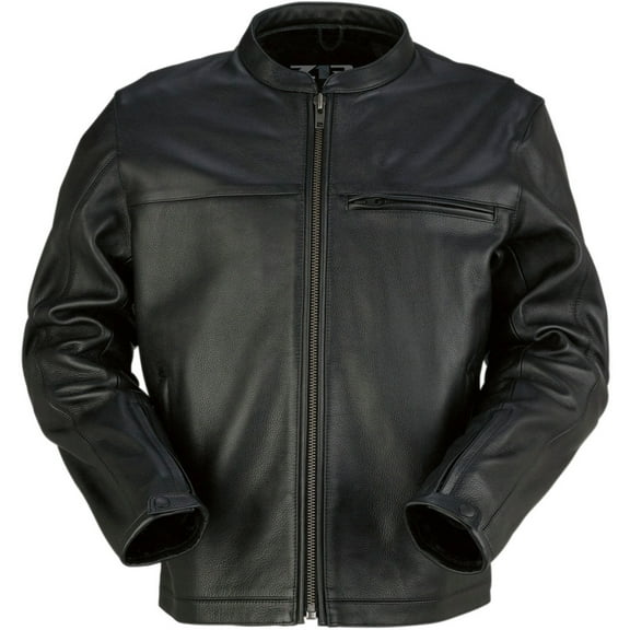 Z1R Munition Mens Leather Motorcycle Jacket Black MD