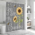 thumbnail image 5 of You Are My Sunshine Bathroom Shower Curtains with Hooks, Watercolor Sunflowers Floral Bees Grey Waterproof Fabric Washable Shower Curtain for Home Hotel Bathtub Decor 72x72 Inch, 5 of 9