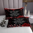 thumbnail image 3 of Erosebridal Romantic Valentines Coverlet Set King, Chic Rose Bedding Set, Black, Red, 3 of 5