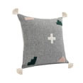 thumbnail image 3 of Laddha Home Designs Hand-Stitched Patchwork Cotton Throw Pillow Cover - 20" - Gray and Green, 3 of 8