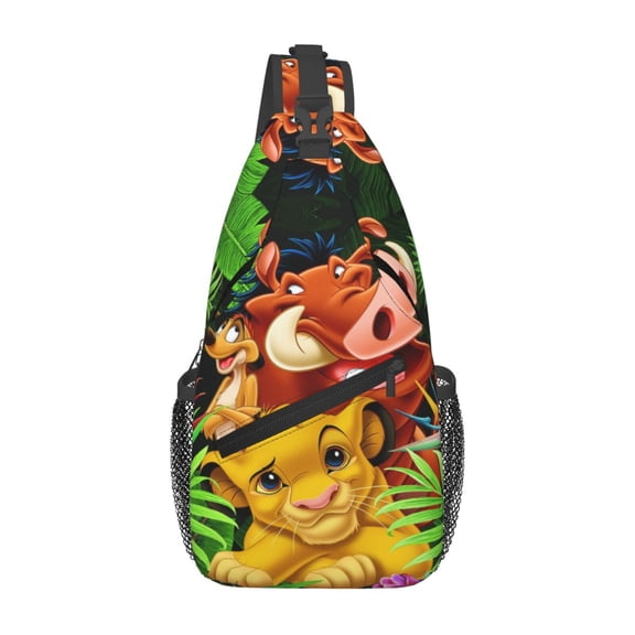 Lion Kin Crossbody Sling Backpack for Women Men Gifts Sling Bag Travel Hiking Gym Chest Bag Daypack