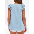 thumbnail image 5 of PRETTYGARDEN Womens Blouses Dressy Casual Summer V Neck Ruffle Cap Sleeve Business Work Tops Spring Teacher Shirts, 5 of 10
