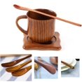 thumbnail image 3 of Cucharadita de Mango Largo Cucharas de Madera de Estilo Japonés Cucharas Mezcladoras Cuchara de Madera con Mango Largo Cucharadita de Café de Madera Natural Adecuado para Leche Miel y Pasteles, 3 of 5