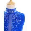 thumbnail image 5 of Aislor Kids Girls Sleeveless Shiny Rhinestone Lyrical Jazz Modern Ballet Dance Crop Tank Tops Shirt Dancewear Blue 8, 5 of 7