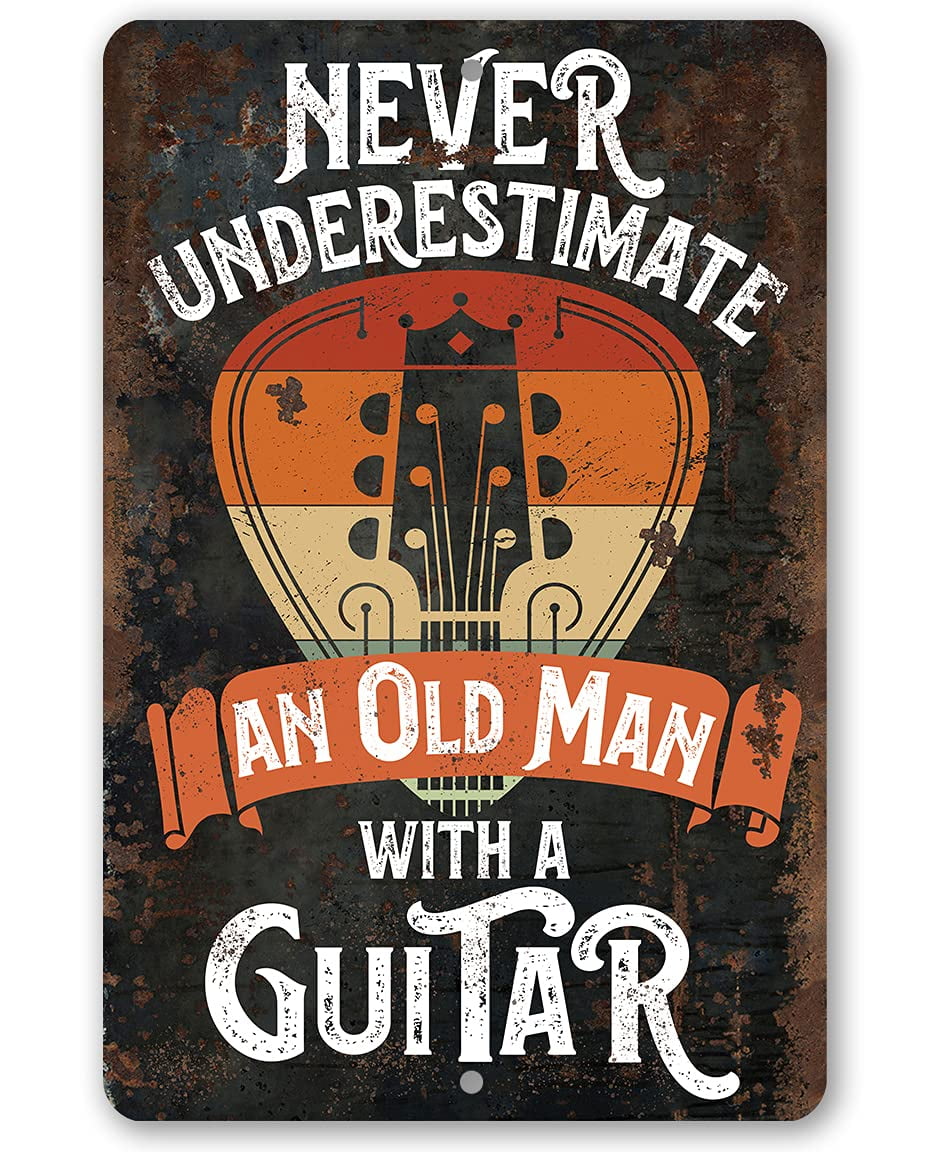 NEVER UNDERESTIMATE AN OLD MAN WITH AN AUSTIN METAL SIGN.8" X 8" 