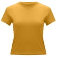 thumbnail image 5 of Women T Shirt Slim Fit Basic Short Sleeve T Shirt Womens Spring Tops Orange S, 5 of 6