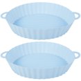 thumbnail image 1 of 2 Pcs Casserole en Silicone pour Friteuse à Air Chaud, Doublure en Silicone Réutilisable pour Friteuse à Air, Panier Rond Résistant à la Chaleur pour Friteuse à Air avec Poignée, Plateau de Cuisson en Silicone, Poêle, Accessoires de Friture à Air pour Four à Micro-Ondes, 1 of 11