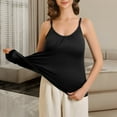 thumbnail image 5 of JIAYUE Women's Tank Tops Solid Color Sleeveless V-Neck Built In Bra Plus Size Flowy Adjustable Spaghetti Strap Pleated Loose Vest Leisure Female Camisole, 5 of 7