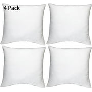 AK TRADING CO. Premium Hypoallergenic Stuffer Pillow Insert Sham Square Form Polyester, 18" L X 18" W, Standard/White - PACK OF 4