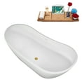 thumbnail image 5 of 67" Streamline B-332-102-GLD Soaking Freestanding Tub and Tray With Internal Drain in Polished Gold, 5 of 10