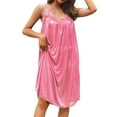 thumbnail image 2 of Nightgowns for Women Summer Lightweight Silky Loose Fit Sleeveless V Neck Lace Neckline Sleep Dress Pajama Dress, 2 of 7