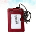 thumbnail image 4 of Certificat d'Embarquement en Cuir RFID pour Officier d'Exposition Style Col Suspendu (Rouge), 4 of 6