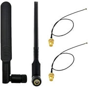 WayinTop 2Set 8dBi 2.4GHz 5GHz Dual Band Wireless Network WiFi RP-SMA Female Antenna + 20cm IPEX to RP-SMA Male Pigtail