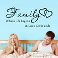 thumbnail image 3 of Vadktai Family Where Life Begins & Love Never Ends Wall Decal Sticker Quotes, Removable Mural Sayings Wallpaper Home Decor for Living Room Bedroom – Warm & Loving Art Words, 3 of 3