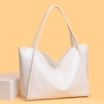 thumbnail image 3 of Stylago Women's Leather Tote Bag Casual Travel Large Shopping Shoulder Purses College Students Zipper Underarm Work Handbag White, 3 of 7