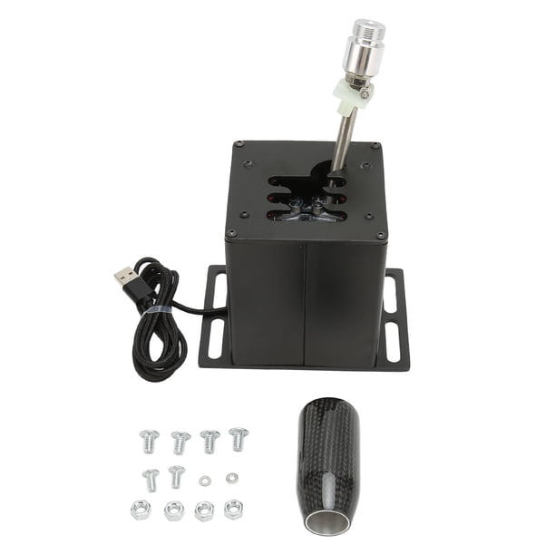 Simulador USB Shifter 6 Plus R Racing H Shifter con empuñadura de fibra de carbono para Logitech G29, G27, G25, G920 y T300RS GT, color negro