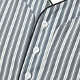 thumbnail image 7 of TFEOQRY Night Robe for Men Loose Fitting Striped Nightgown Short Sleeved Sleepwear Pajamas Robe Gray, 7 of 7