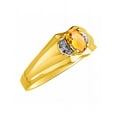 thumbnail image 3 of RYLOS Mens Rings 14K Yellow Gold Classic Design 7X5MM Oval Gemstone & Diamond  Citrine November Birthstone Ring Size 8, 3 of 6