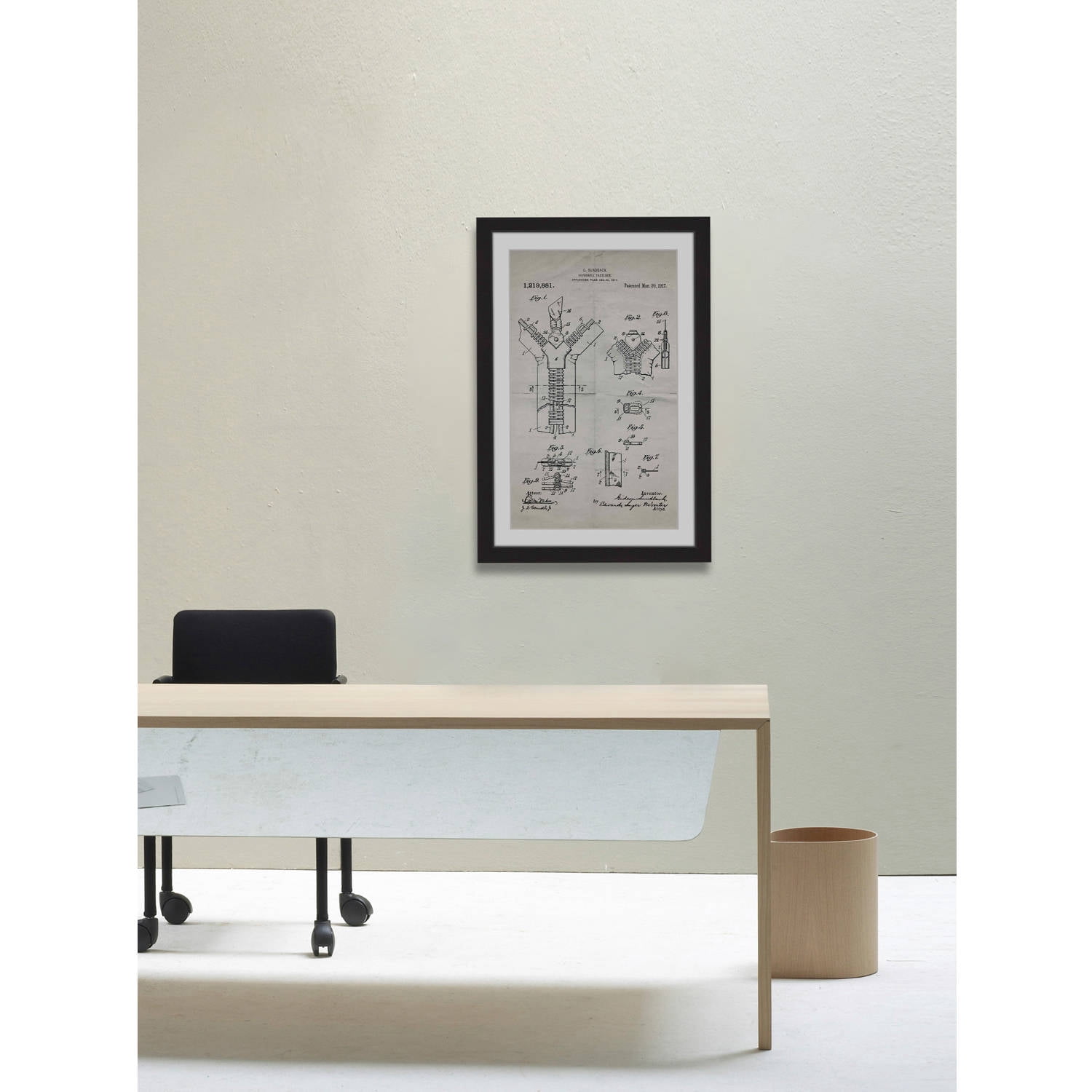 "Zipper 1917 Old Paper" Framed Painting Art Print