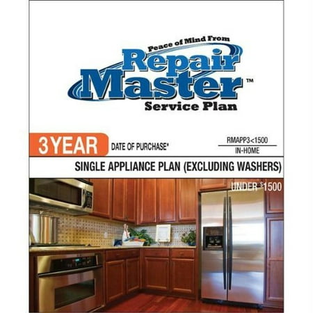 Repair Master 3-Yr Date of Purchase Single Appliance-No Washer - Under