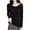 Black sweaters for women #5, variant on Xinoom Women Scoop Neck Ribbed Knit Top, Long Sleeve Slim Fit Sweater, Stretchy Form Fitting Knit Shirt for Casual Dating Black,L