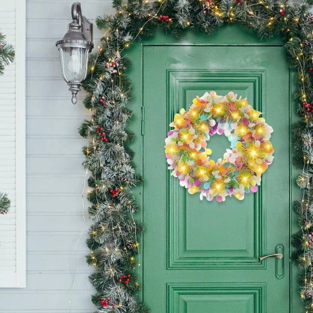 Corona navideña artificial Macarena 15,75 pulgadas para puerta de entrada decoración del hogar