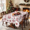 thumbnail image 4 of Nanqianyi Burgundy Snowflake Tablecloth For Winter Holiday Decor,60"x120",Waterproof Stain Resistant Table Cover, 4 of 6