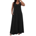 thumbnail image 2 of Karymi Summer Dresses for Women 2026 Plus Size Solid Maxi Dress, Casual Round Neck Sleeveless Tank Dress with Side Pockets, Loose Fit Flowy Long Dress Summer Dress, 2 of 6