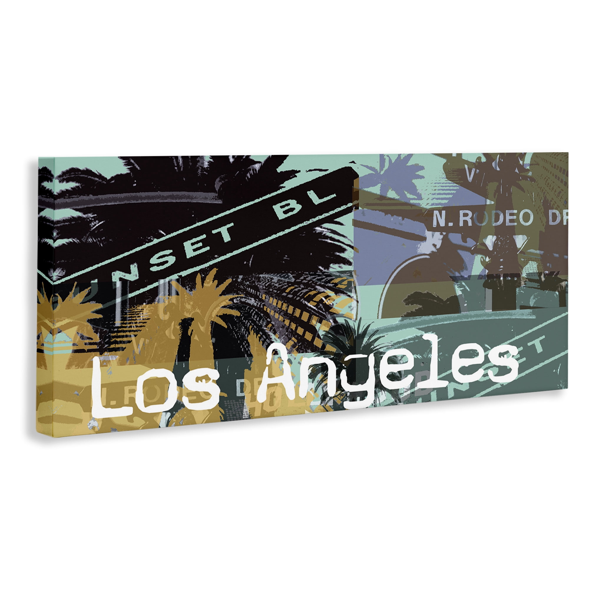 Stupell Industries Los Angeles Travel Collage Town & City Painting Gallery Wrapped Canvas Art Print Wall Art, 48 x 20