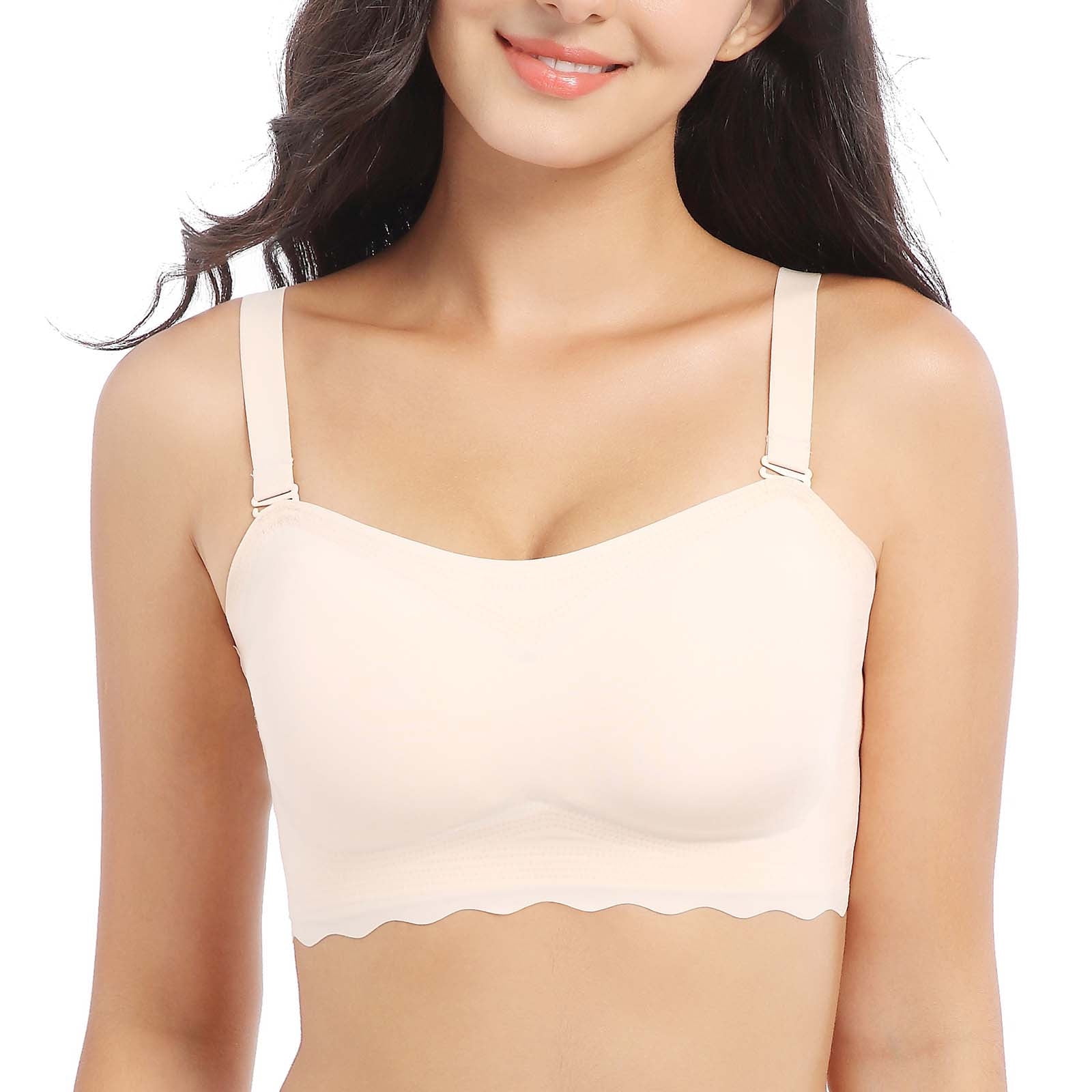 Cloudsfit Unlined Smooth Bandeau Bra Seamless Comfort Underwire Plus Size  Strapless Bras for Women Full Coverage A-DD E F G - AliExpress