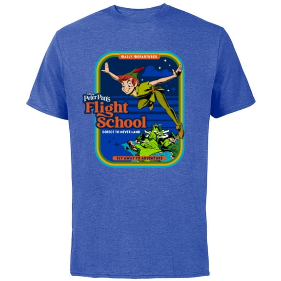 Disney Peter Pan's Flight School Direct to Never Land - Short Sleeve Cotton T-Shirt for Adults - Customized-Royal Heather