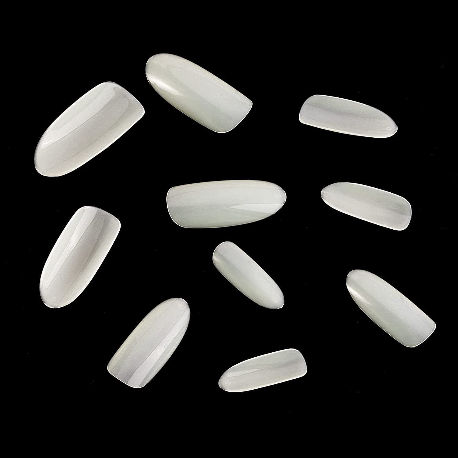 Almond Fake Nail Tips - 500PCS Medium Almond Shaped Clear Acrylic