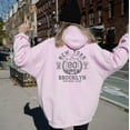 thumbnail image 3 of NEW YORK BROOKLYN Front Back Graphic Unisex Fleece Hooded Sweatshirt, 3 of 11