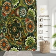 thumbnail image 3 of Floral Paisley Decor Shower Curtain Set,Colorful Eastern Style Abstract Arabic Polyester Shower Curtain for Shower Stall Bathroom Waterproof with 12 Hooks 72x72 Inch, 3 of 6