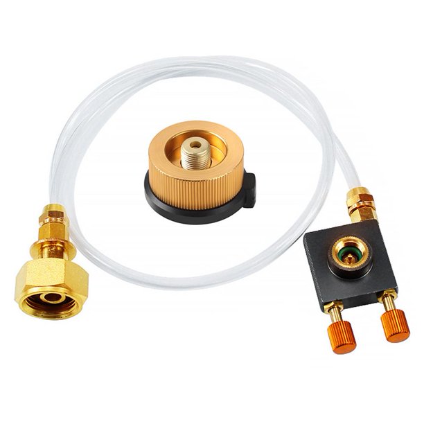 2Uds. Adaptador De Estufa De Camping Con Válvula Convertidora De Estufa (Tubo De Pu + Cabezal De Conversión)