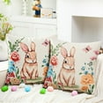 thumbnail image 2 of REGALWOVEN Happy Easter Rabbit Throw Pillow Covers Set of 2 Farmhouse Floral Cushion Case Decoration for Sofa Couch Flower-1 18" x 18", 2 of 6