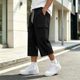 thumbnail image 2 of Maean Boys Capris Pants Sweatpants Wide Leg Elastic Waist Casual Loose Cargo Pant with Pockets, 2 of 7