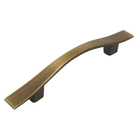 Antique Brass 3' Center Cosmas 8902BAB Brushed Antique Brass Cabinet Hardware Handle Pull - 3