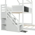 thumbnail image 5 of Harper & Bright Designs Twin over Full Bunk Bed with Storage Stairs and Blackboard, House-shaped Bunk Beds Frame with Roof and Window for Boys Girls Adults Bedroom, White, 5 of 18