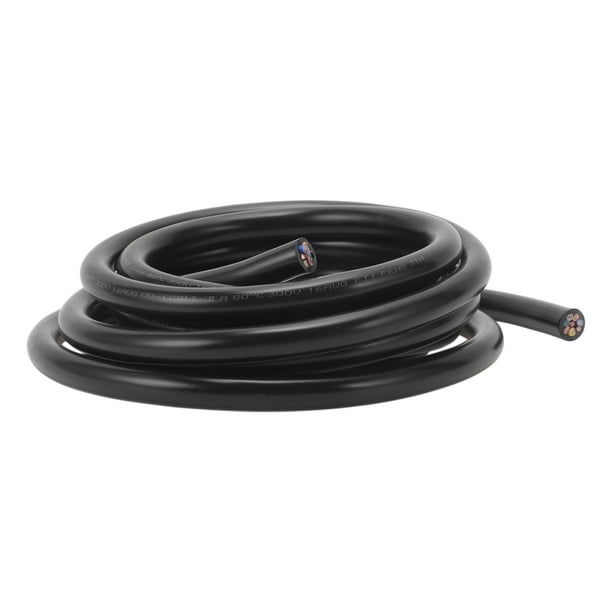 Cables de Tierra Eléctrica para Automóviles Unique Bargains, Cable de Poder de 10FT Negro TC 1 Pcs 16AWG 8 Conductores, Totalmente Aislado y Con Chaqueta de Toque Suave Universal