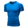 thumbnail image 2 of Nnhblu Men Polyester Short Sleeve Round Neck Quick Dry Sports Shirts For Men Blue M, 2 of 9