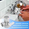 thumbnail image 4 of Faucet Valve Diverter Sink Valve Water Tap Faucet Splitter Adapter Home Bathroom Kitchen Diverter, 4 of 5