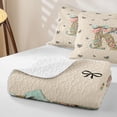 thumbnail image 4 of Catabedysis Multicolor Retro Flowers Bed Spread Queen,Chic Bow Alphabet K Design Queen Coverlet Set For Girls,3-Piece, 4 of 7