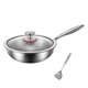 thumbnail image 1 of Sartén CLLC de titanio puro, sartenes 100% de titanio para cocinar antiadherente, sartén profesional de acero inoxidable martillado con tapa, sartén antiadherente doméstica sin revestimiento (C, 28 c, 1 of 7