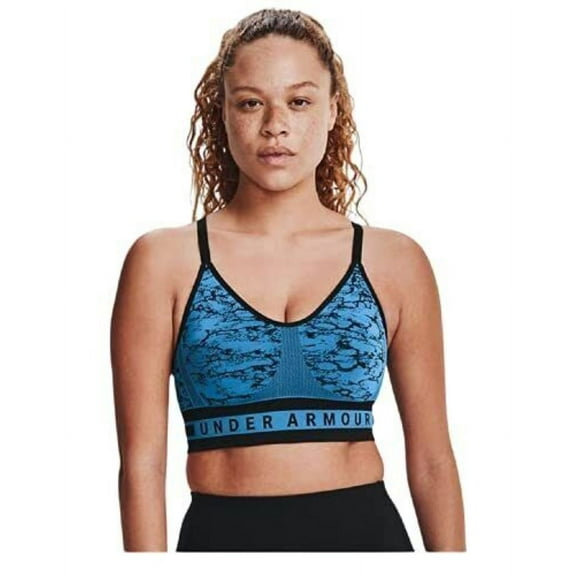 Under Armour Women's HeatGear Mid Impact Crossback Sports Bra Small 1352217-464
