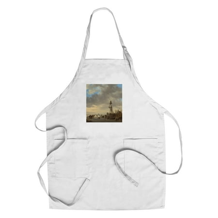- Ice Scene near a Wooden Observation Tower - Masterpiece Classic - Artist: Jan van Goyen c. 1646 (Cotton/Polyester Chef's Apron)