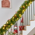 thumbnail image 6 of Joyfy 9FT Christmas Garlands with 100 LED, 27 Pine Cones, 27 Red Berries, 8 Modes for Outdoor Indoor Xmas Decoration Fireplace Stairs Doorway Railings Decor, Battery Operated, 6 of 7